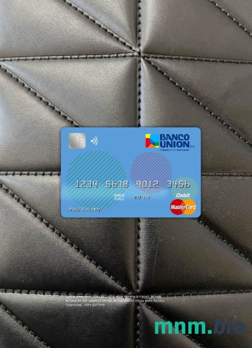 Bolivia Banco Union bank master card wygląd fotograficzny skan PSD + zdjęcie